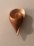 Rose Gold Shell Wall Sconce, Contemporary Hand Made Artisanal Sculptural Wall Light made by Hannah Woodhouse, for bedrooms, bathroom lighting, hallways, receptions, stairwells and all residential lighting use 