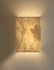 Bespoke hand painted Eucalyptus paper wall light - made to order 