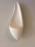 Contemporary Artisan Wall Sconce by Hannah Woodhouse, Curl Wall Light in white plaster 