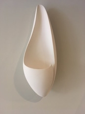 contemporary sculptural white plaster artisan wall sconce by Hannah Woodhouse 