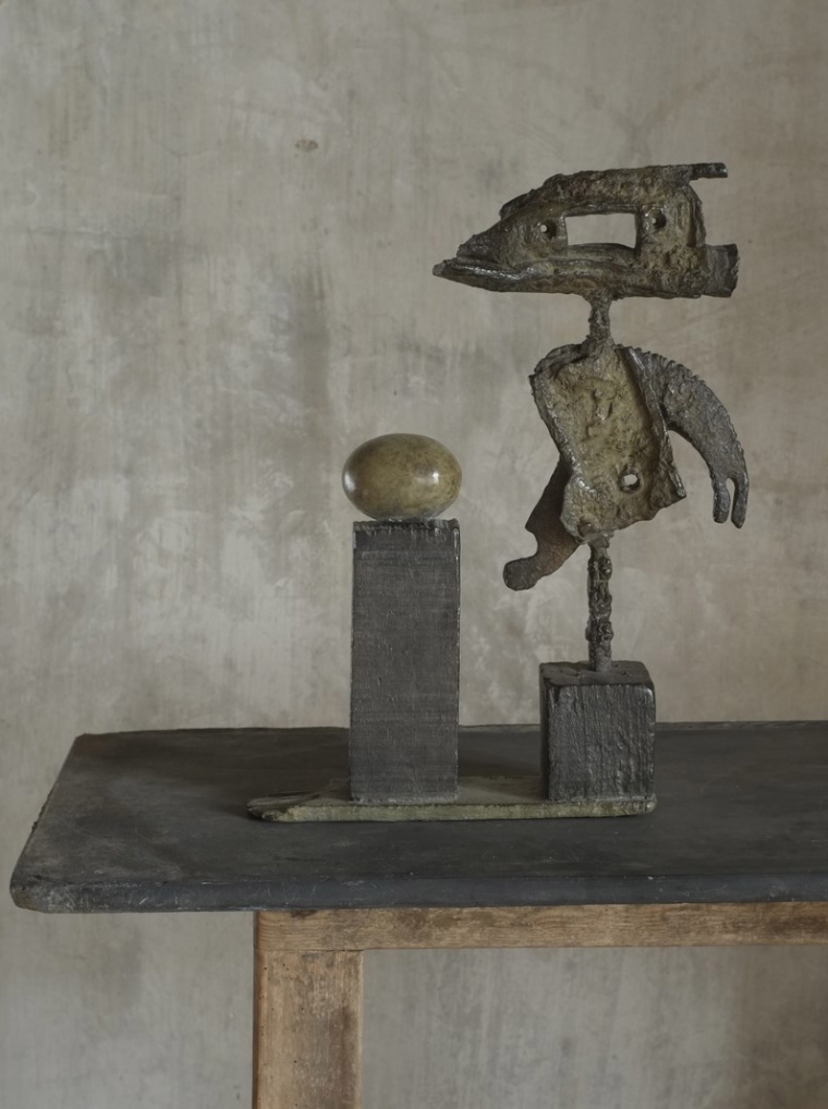 Beautiful bronze sculpture by Hannah Woodhouse, abstract bronze sculpture inspired by Miro and Giacometti